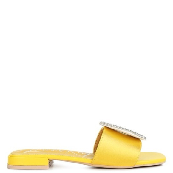 Ollilie Embellished Brooch Slip On Sandals - Picture 3 of 13